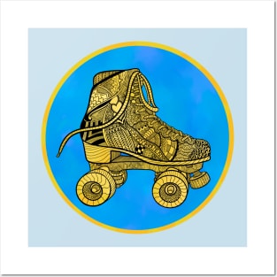 Yellow Skate Zentangle Posters and Art